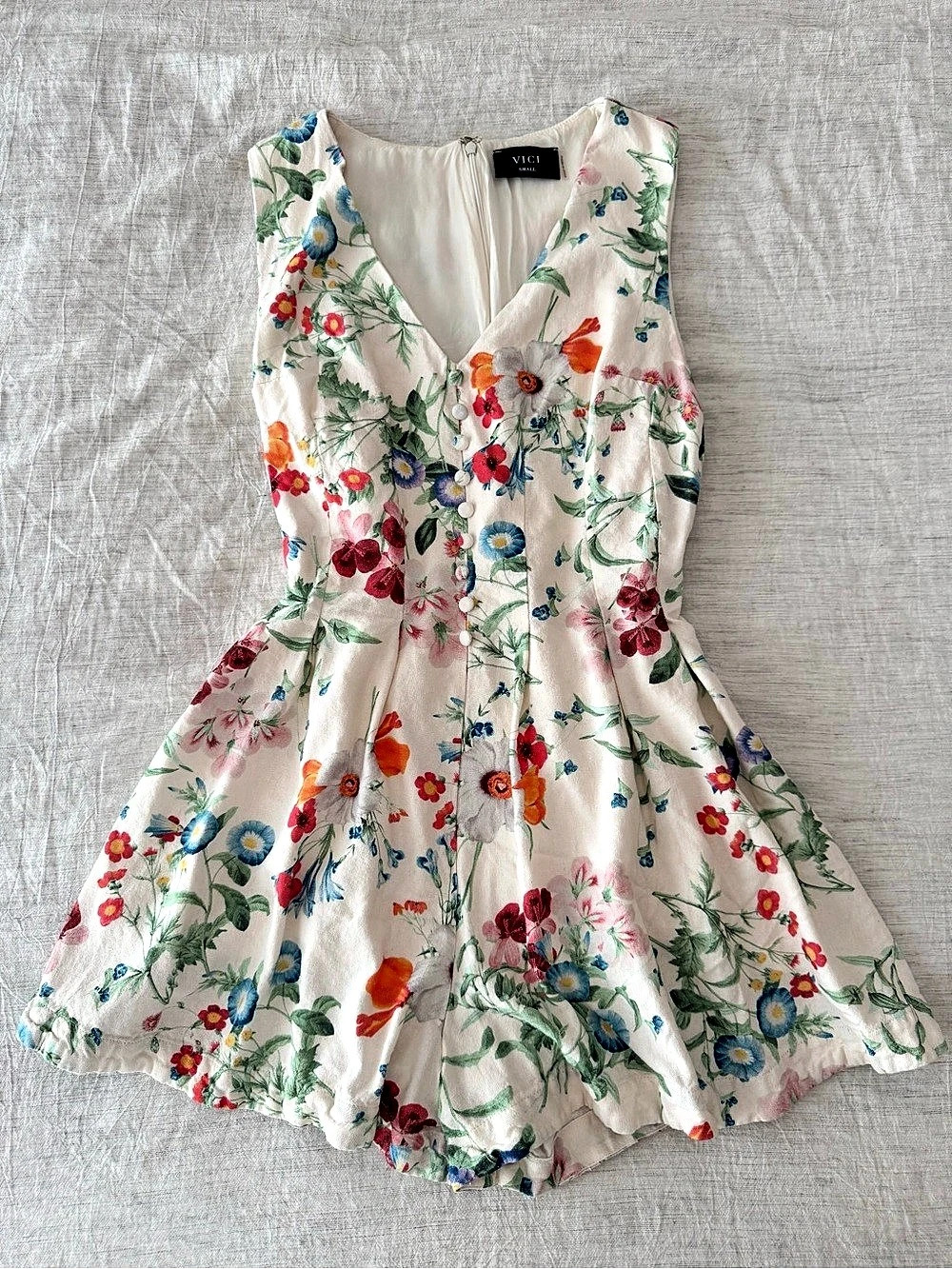 VICI Floral Romper Cream Size Small